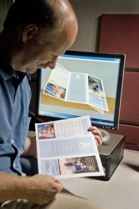 The technology, developed at Xerox Research Center Webster in New York, is designed to deliver "no surprises" printing by allowing users to see what their publications will look like before they hit the print button. (Photo by John Griebsch)