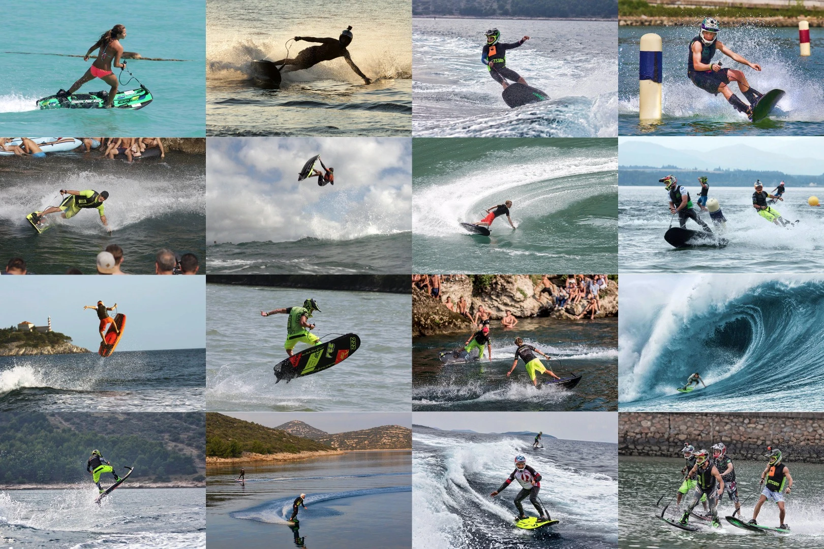 Pictures of boards on a stand really don't capture what they can do in their natural habitat so I raided the Jetsurf Facebook page to show what all this means for the rider. Firstly, you don't need waves (and hence a surf beach), you can ride onto wakes and swells with you controlling the action (not needing to be towed), you can get massive air going in the opposite direction to a wave, you can do it in a much smaller space, you exert all your energy having fun (not getting there) and the meanest, lightest race version runs to just €12,500 while the GP version costs €11,000 and the standard version €9,500. There's not much to run into but water either, so catastrophic injury or repair costs are far less likely than with other forms of motorised insanity.