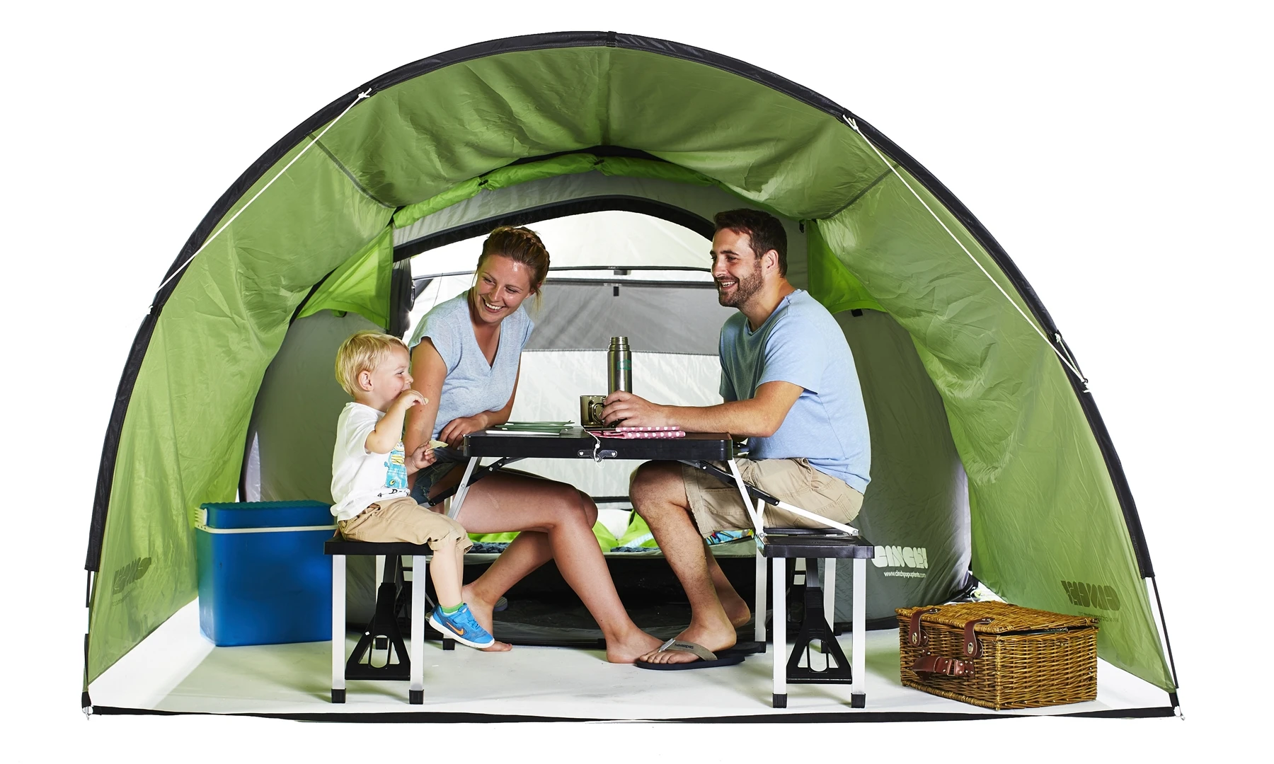 A new optional extendable canopy can be used to increase the living space of the tent