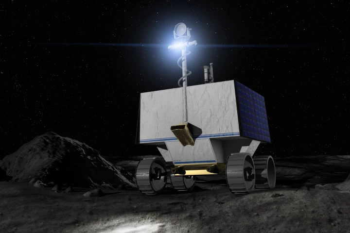 Artist's concept of the VIPER rover that will be delivered to the Moon by Astrobotic