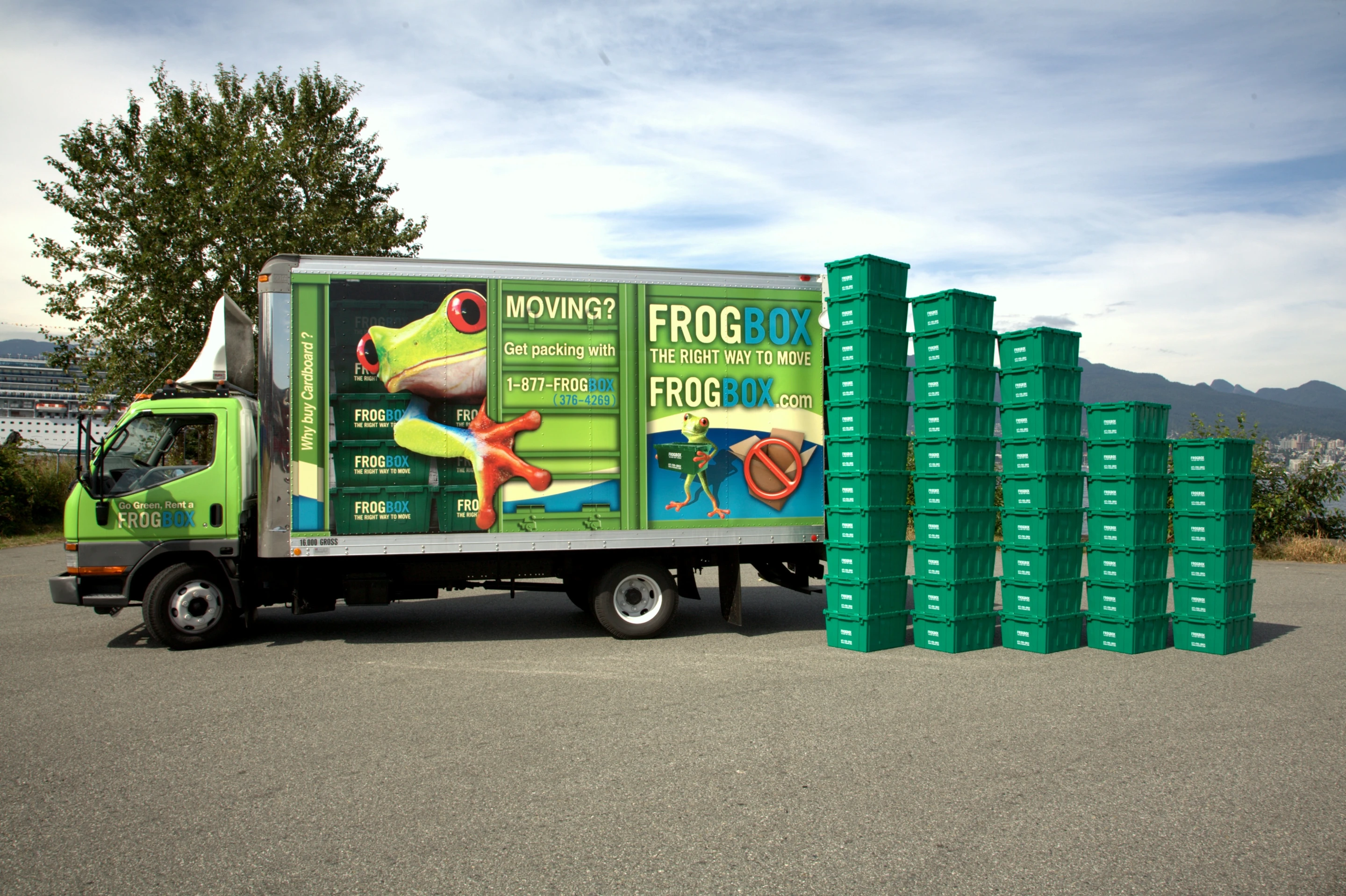 Frogboxes are reusable plastic moving boxes, that users rent in the city they're moving from and drop off in the city they're moving to
