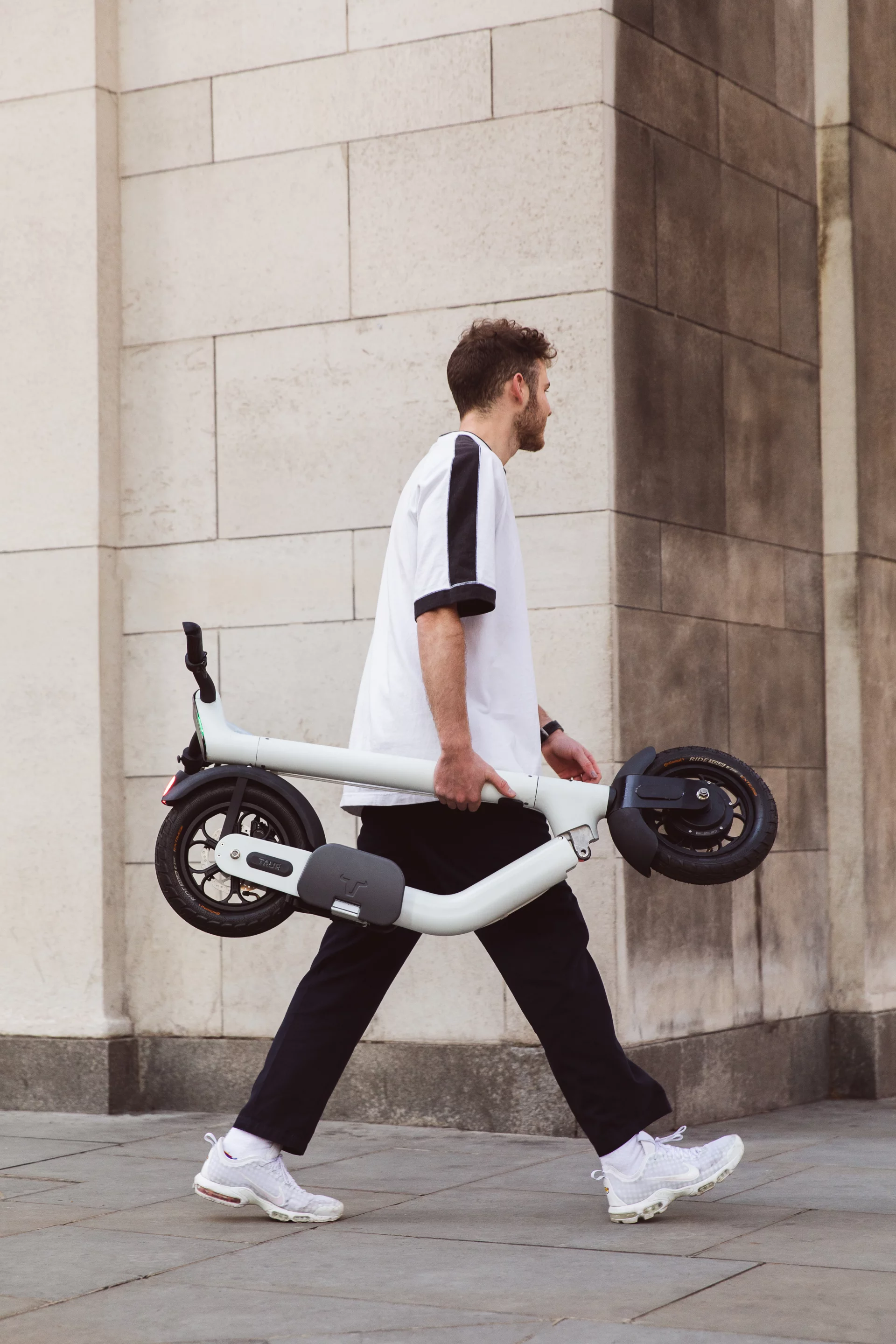 The Taur electric scooter tips the scales at 34 lb