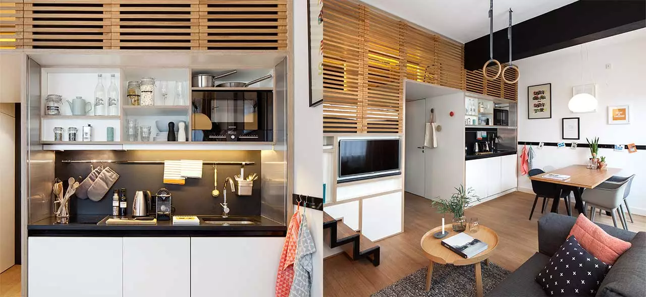 The Zoku Loft has a small built-in kitchen