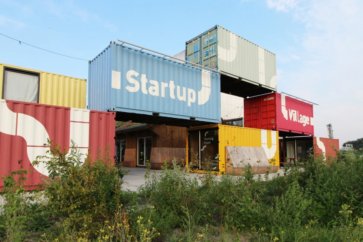 A set of upcycled shipping containers have breathed new life into a derelict and underused space at Amsterdam Science Park