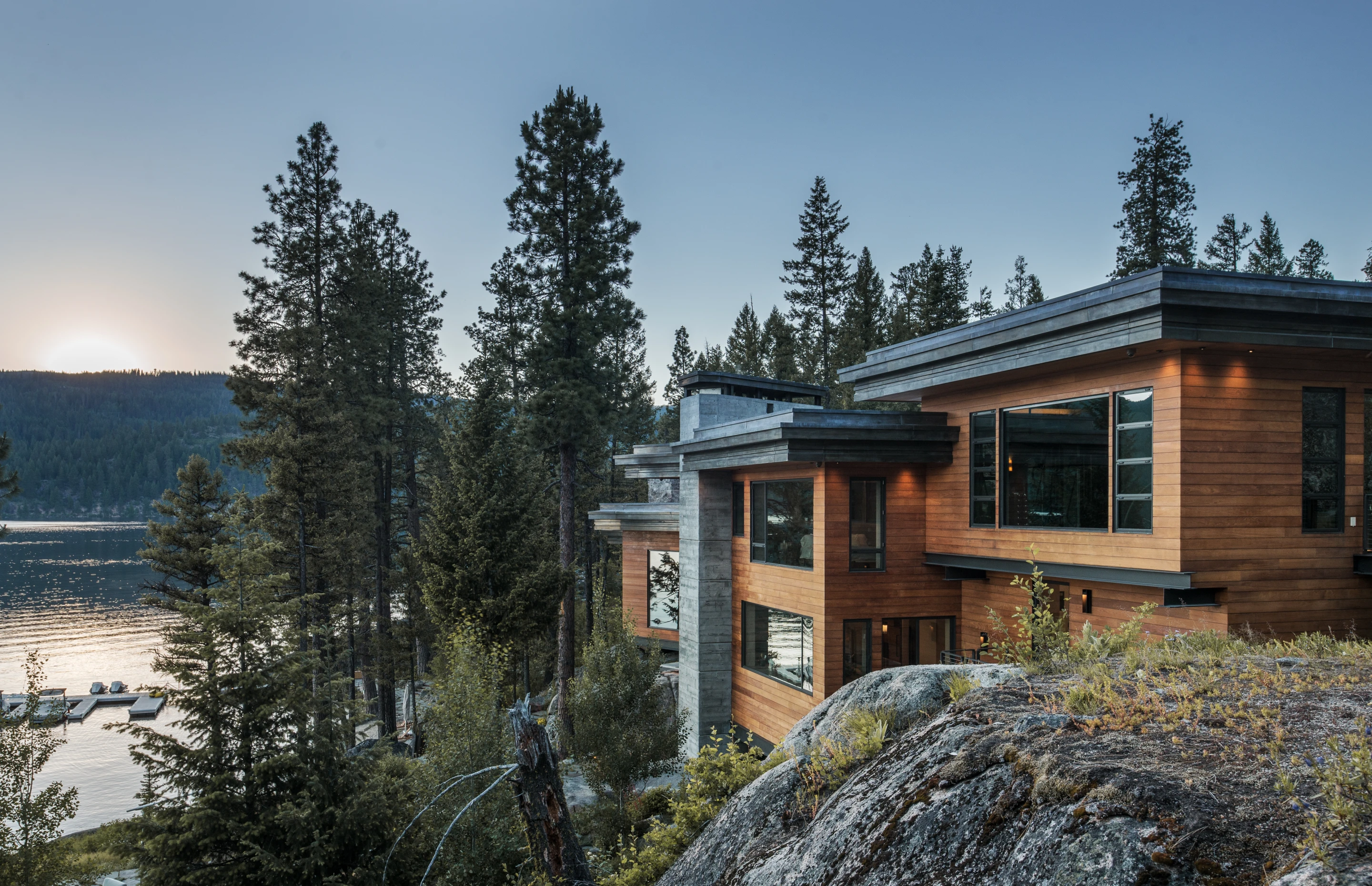 The Cliff House is perched on a cliff overlooking Payette Lake in Idaho’s southwest