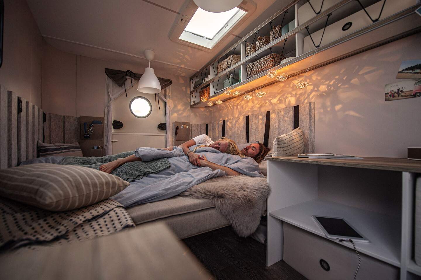 With more space than a residential queen, the Beachy bed sleeps as many as two adults and a child