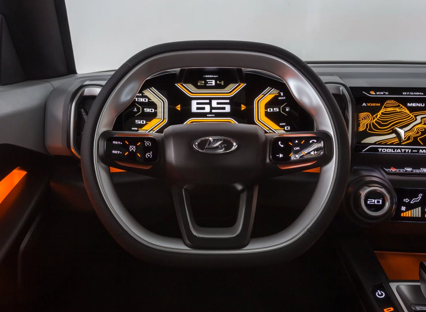 Lada 4x4 Vision: colorful dash