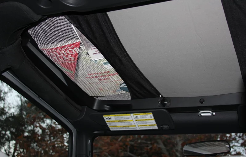 The only change to the Wrangler cabin is a new headliner