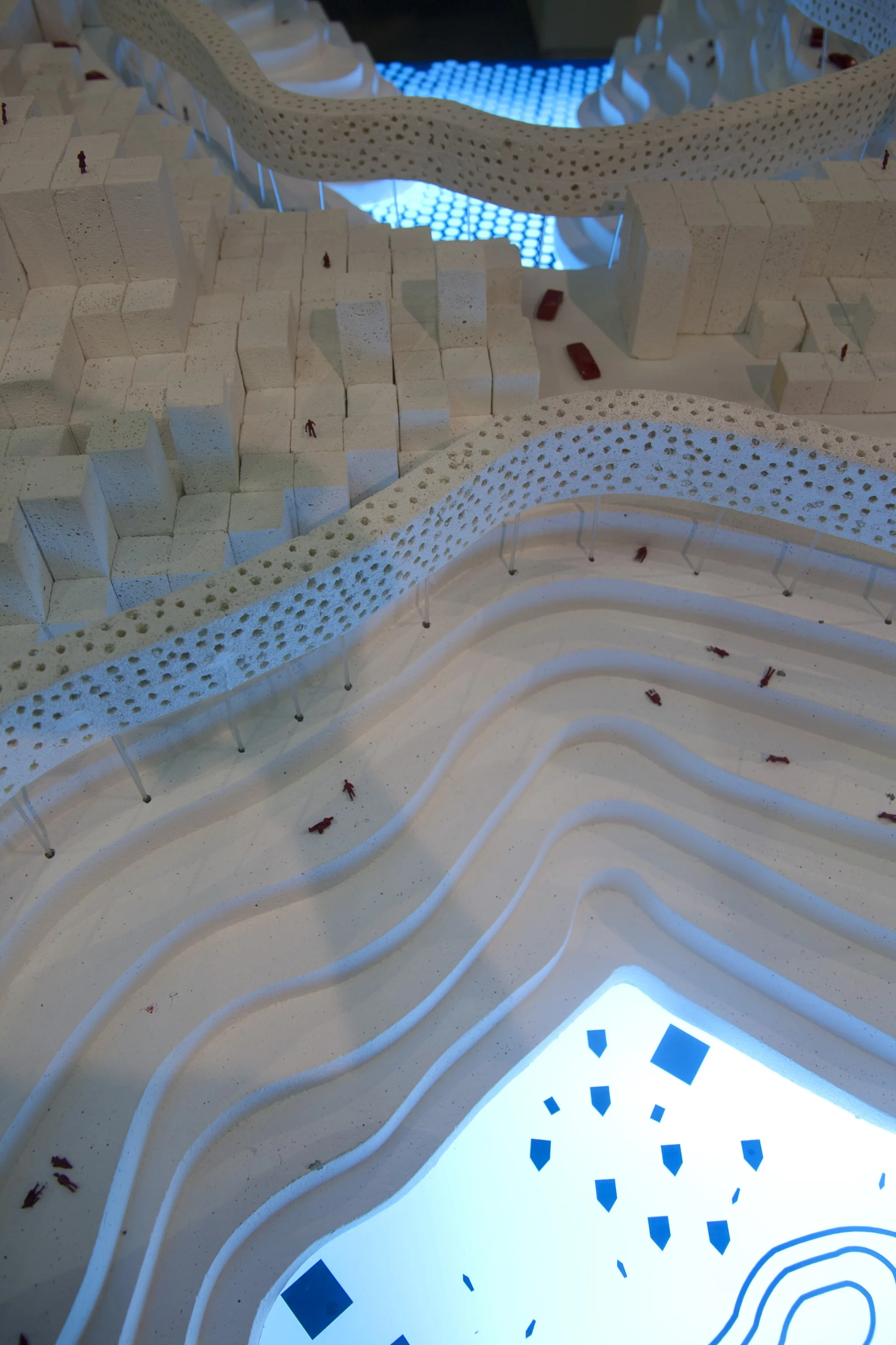 The relative depth of the reservoirs is clear in Shma's physical model of the conceptual Ayutthaya of the future on display at Architect Expo 2012