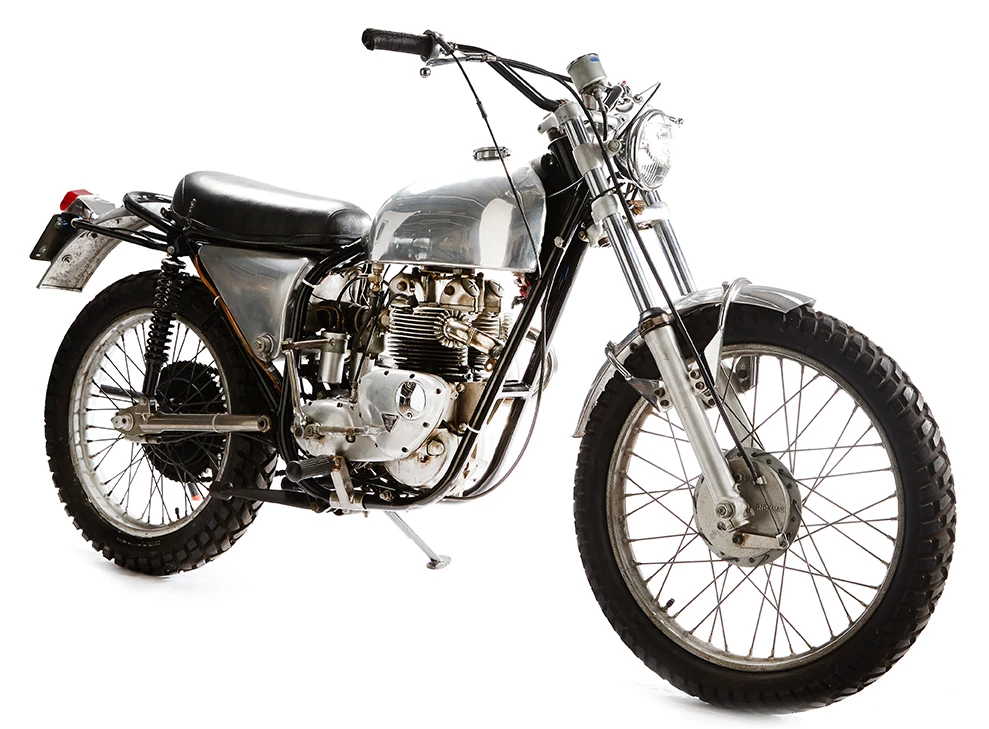 One of the dealer-sponsored ISDT Cheney-Triumphs used by the British Trophy Team at the 1968 International Six Days Trial (ISDT). Estimate: NZD$14,000 to 19,000 (US$9000 to $12,000)