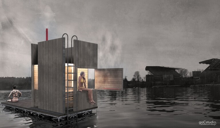 A crowdfunding campaign is underway for the construction of the floating sauna