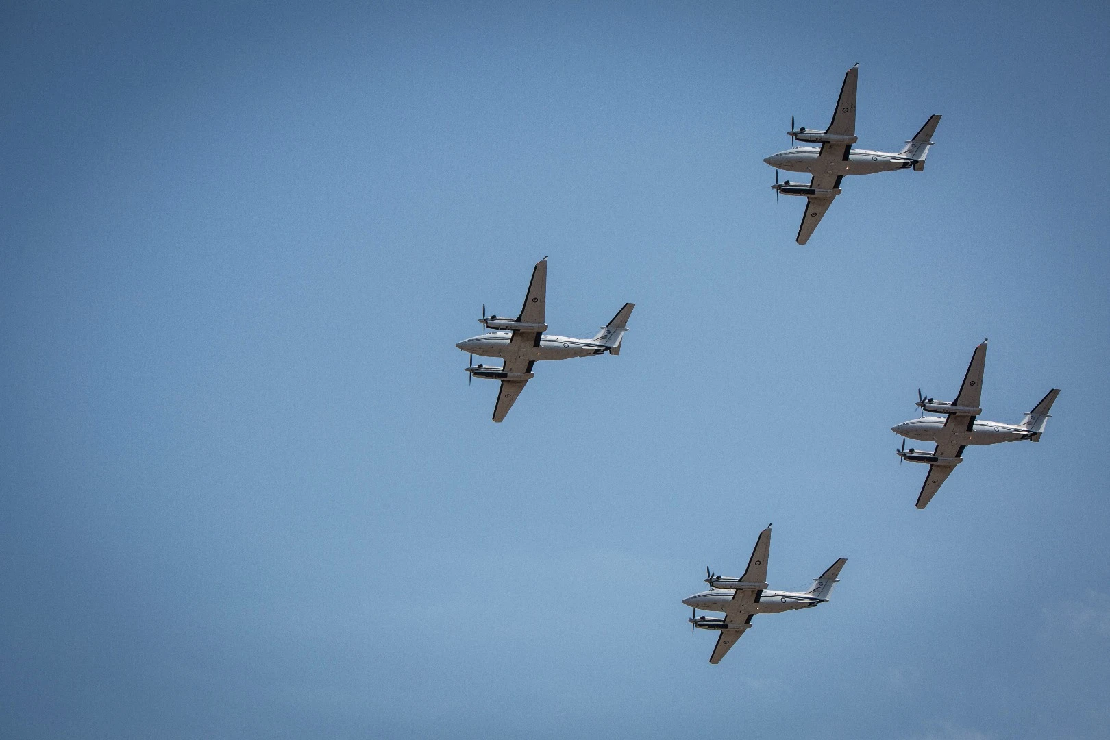 RAAF Beechcraft 350 Super King Air fly formation