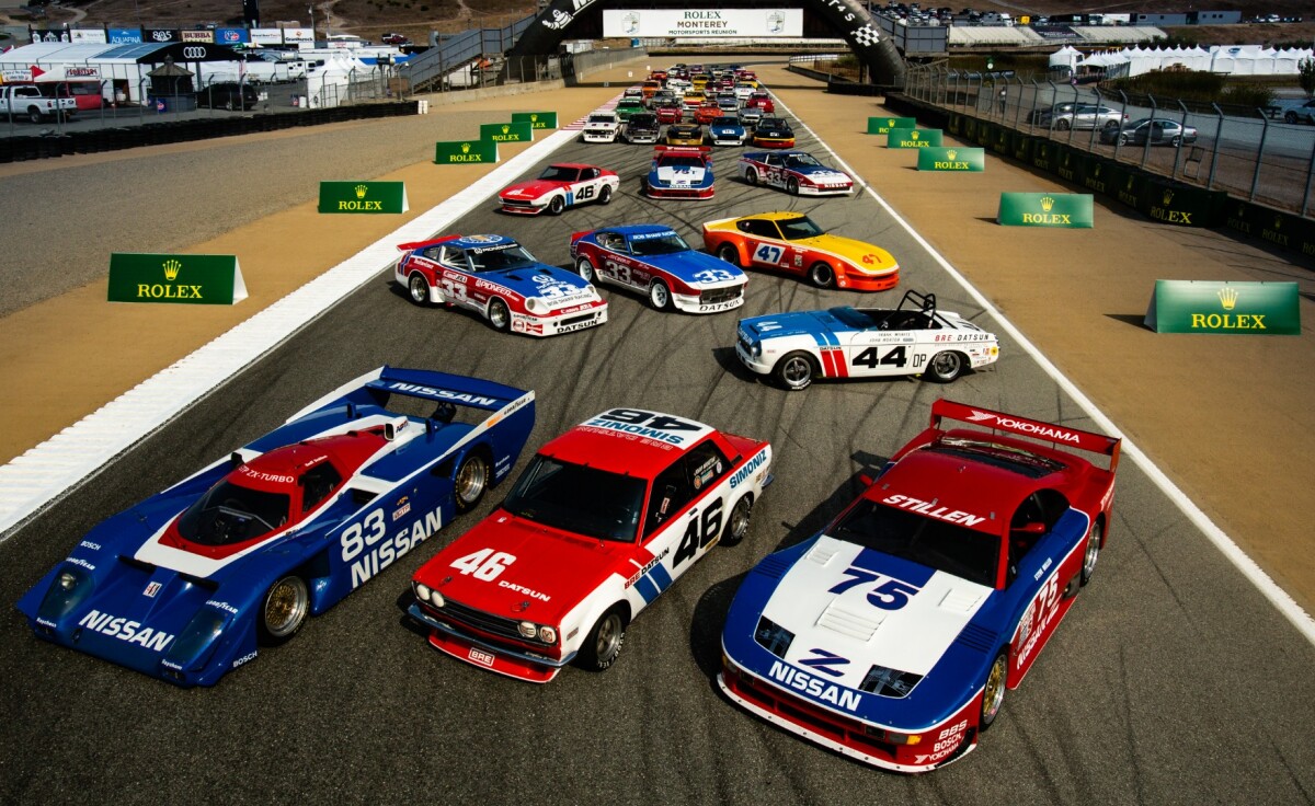 Nissan rolled out many of the high points of its racing history, such as a hyper-rare Nissan R390 GT1 Road Car used for homologation purposes were on display, as were cars like Paul Newman's SCCA National GT-1 Championship 300ZX Turbo, the Daytona and Le Mans-winning Nissan 300ZX Turbo driven by IMSA champion Steve Millen, a beat-to-hell Datsun 510 raced in period in the Baja 500, many of its racing roadsters and the famous 1970 #46 BRE Datsun 240Z driven by Hall of Fame racer John Morton.