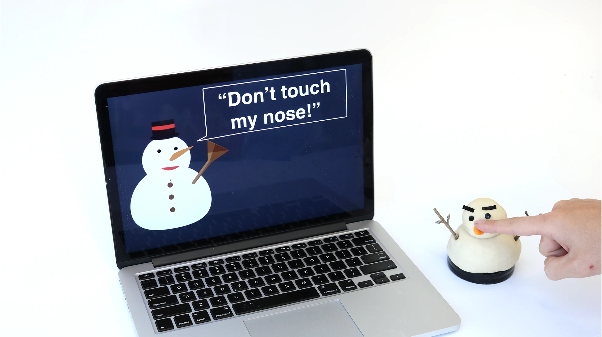 Electrick applied to a toy snowman
