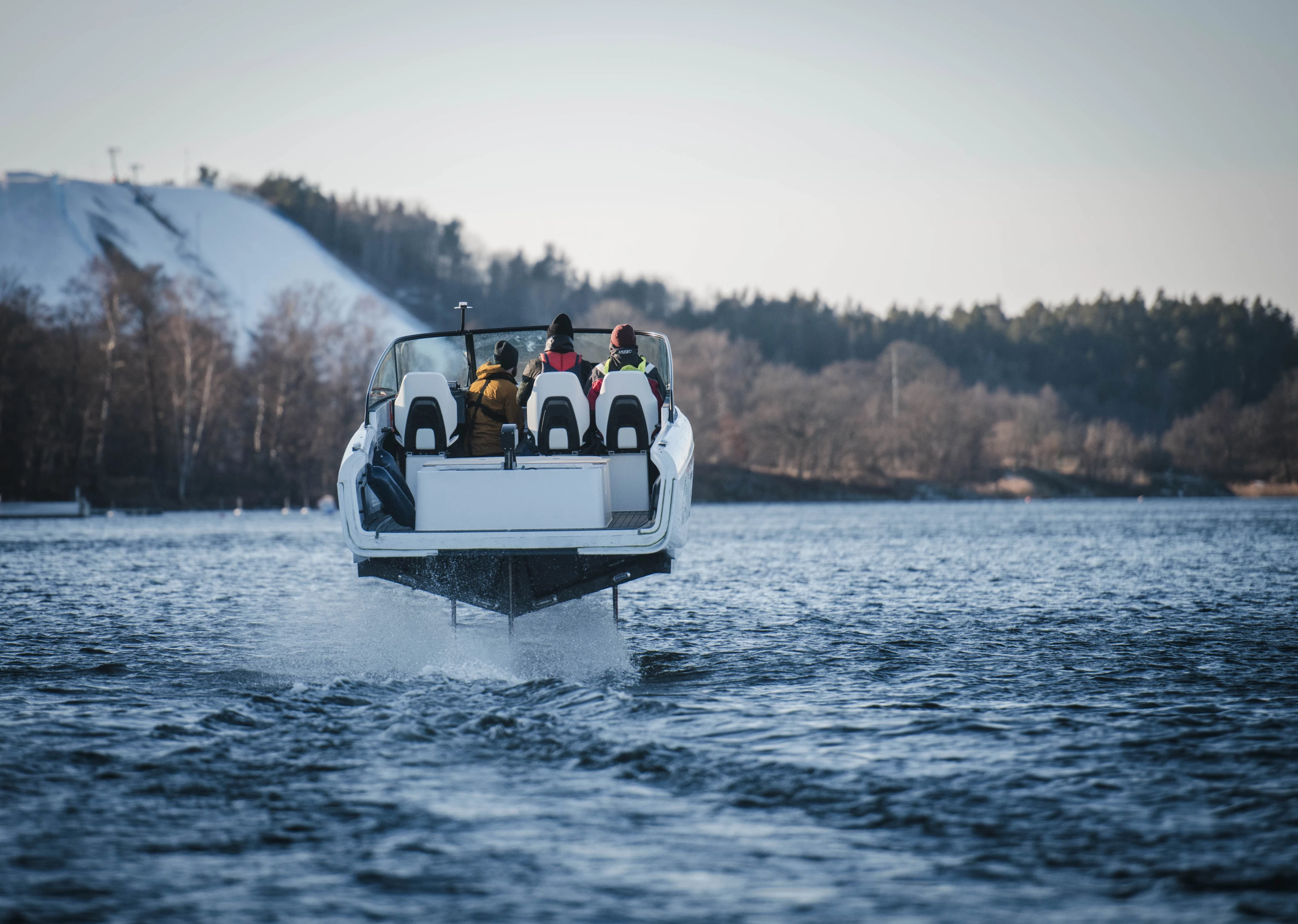 The C-8's hydrofoil system reduces drag by as much as 80 percent, vastly improving its electric range