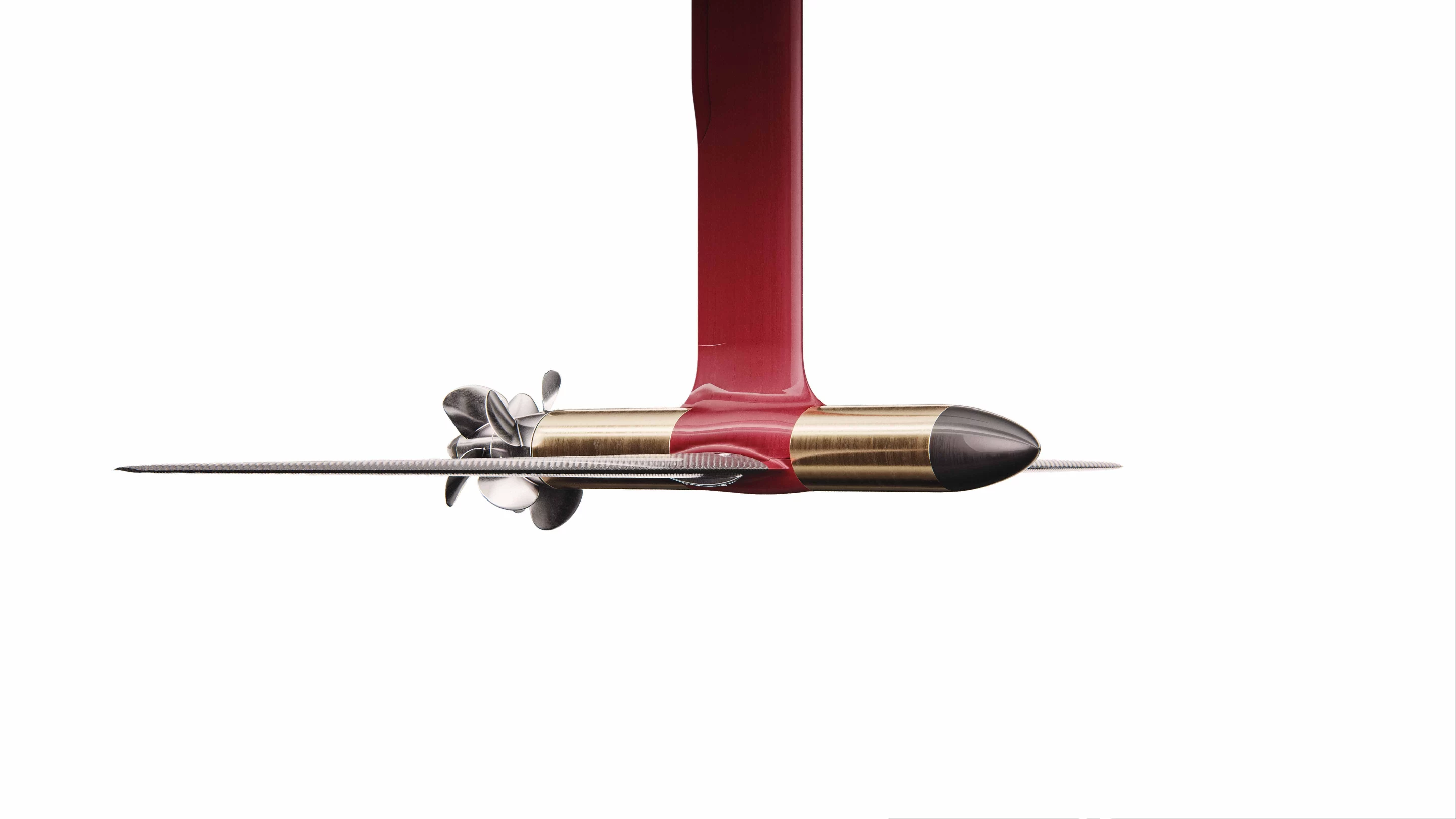 Candela's C-8 features a pair of hydrofoils that can retract above the waterline for mooring