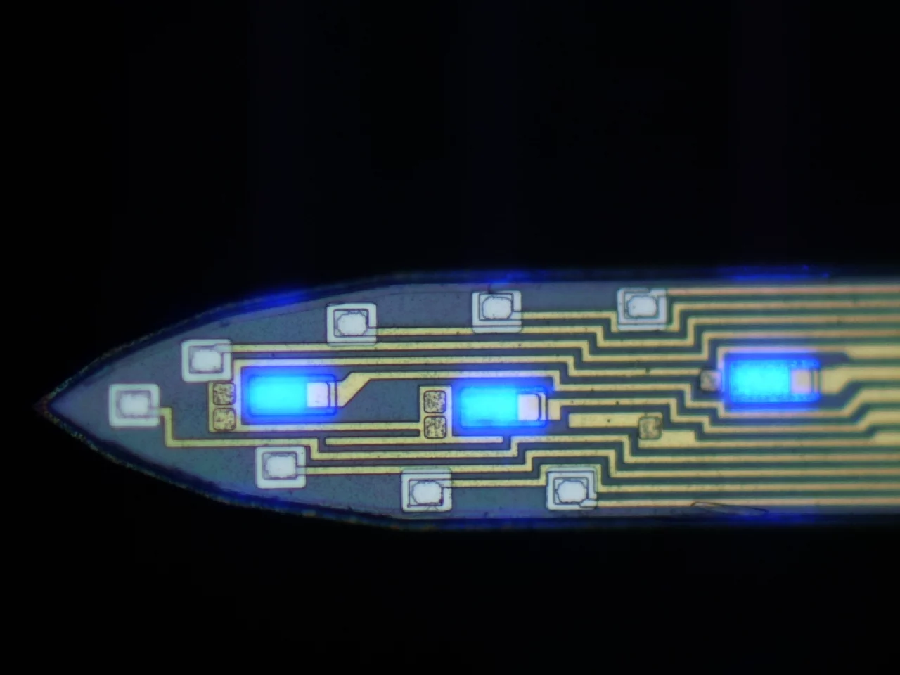 Each probe is less than a tenth of a millimeter wide