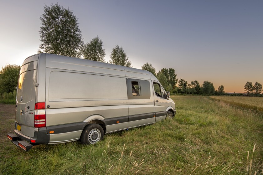 The pair chose a used 2012 Mercedes Sprinter van for the conversion