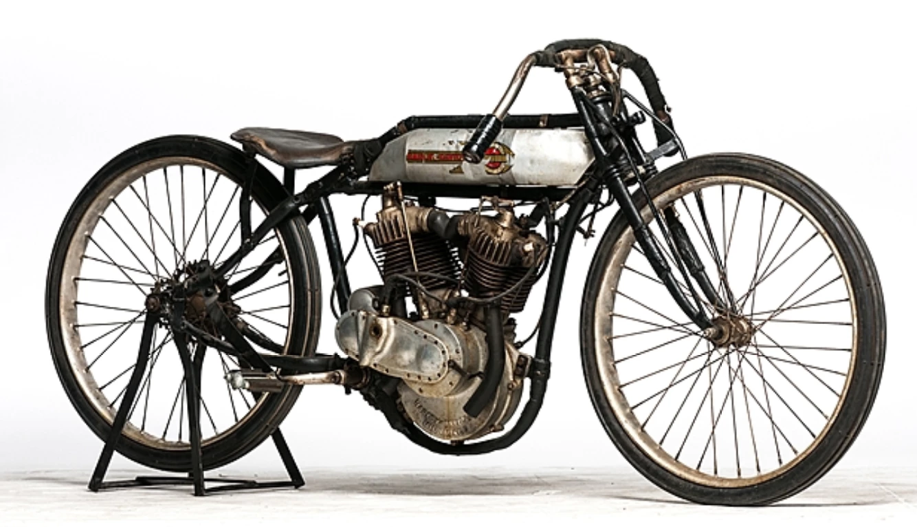This 1916 Harley-Davidson Twin Factory Racer (Lot S130) is estimatedto fetch between $50,000 and $80,000