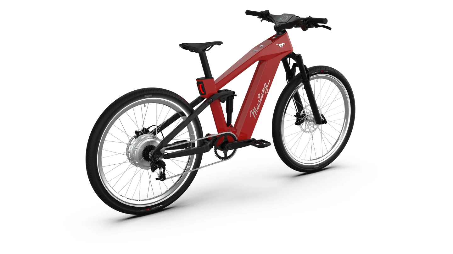 The Mustang ebike comes in metallic gray as standard, but if you want this sporty red number you'll have to pay extra
