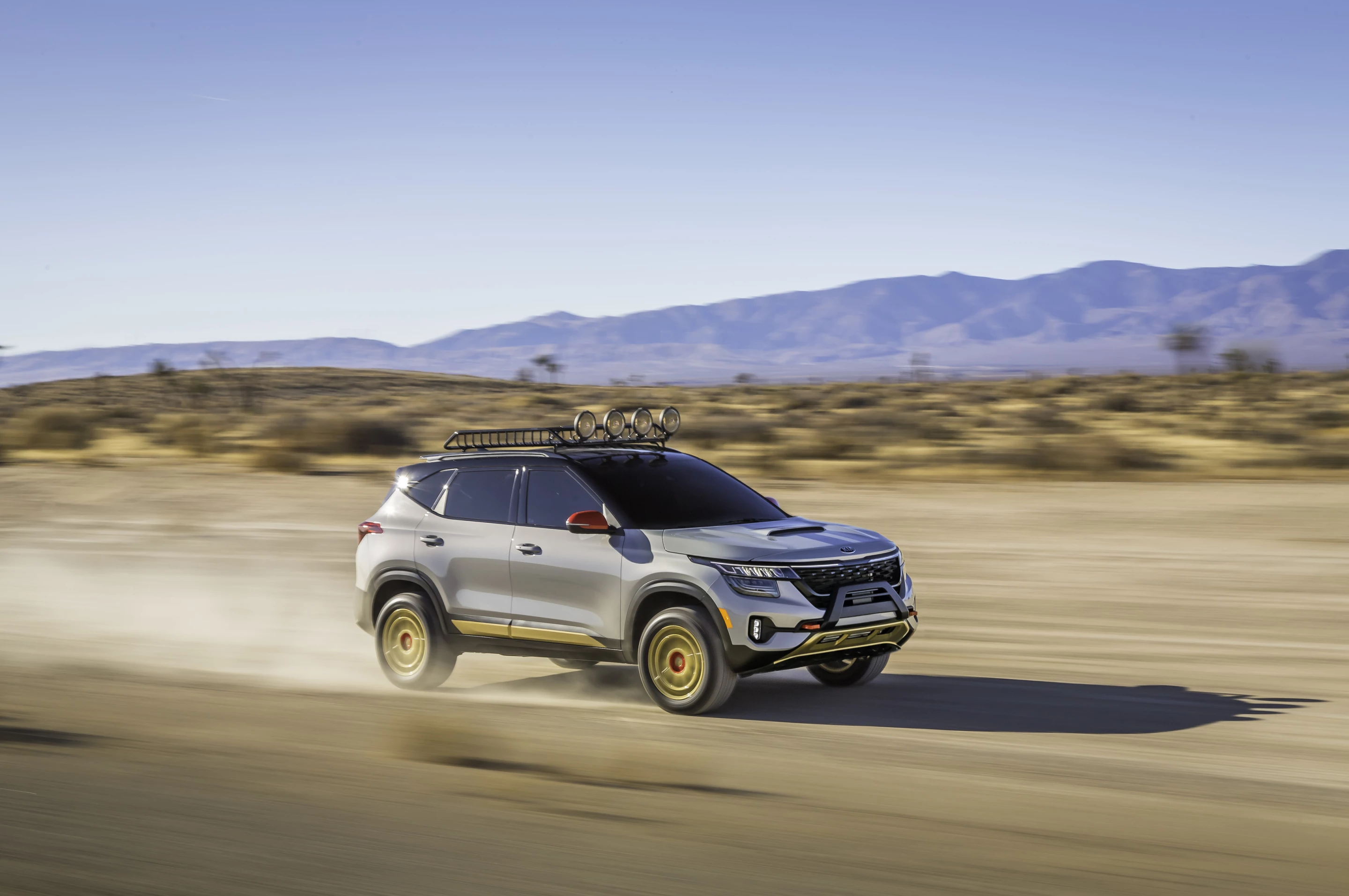 The Seltos Urban Attack may be inspired by the cityscape, but it still looks at home in the desert