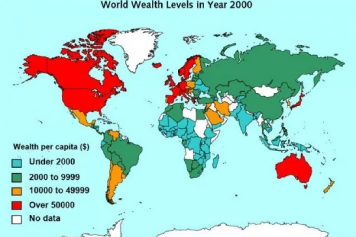 Figure 1 - World Wealth Levels in Year 2000