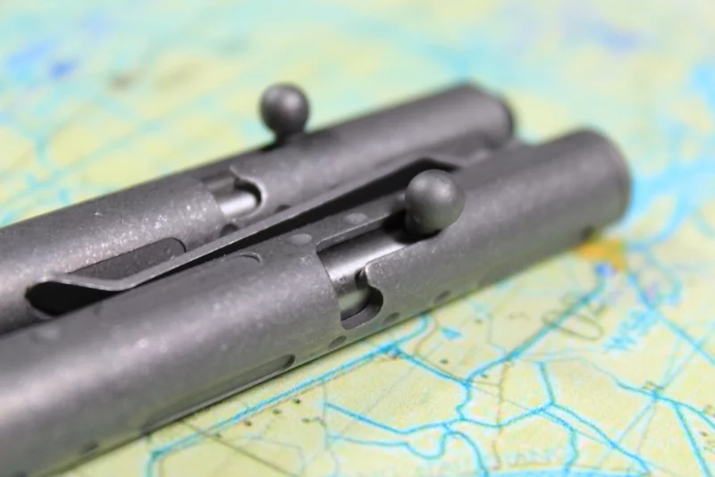 The TiBolt pen features a bolt-action mechanism developed by Brian Fellhoelter