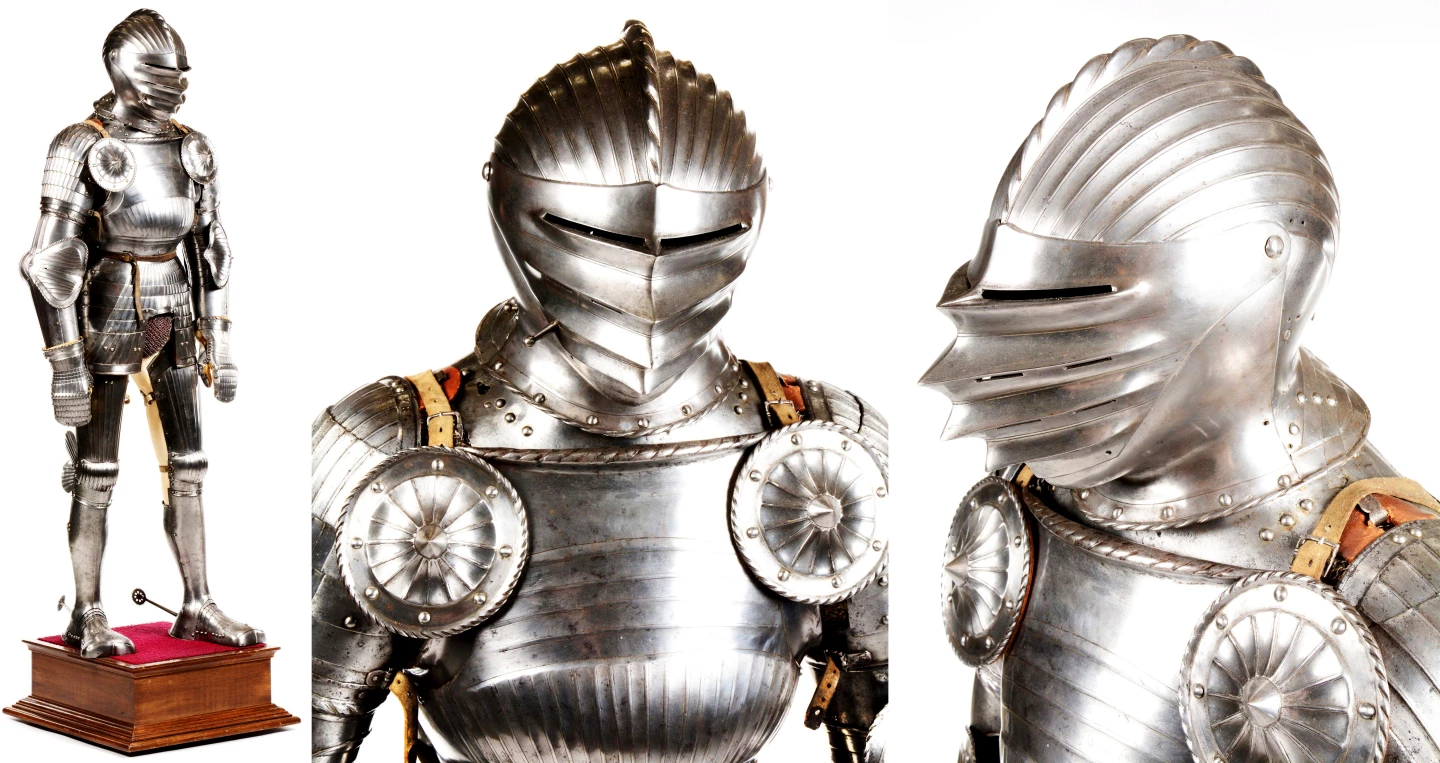 This Composite Maximilian Suit of Armor circa 1510-1520 sold for $270,600 at Morphy Auctions in January 17, 2020