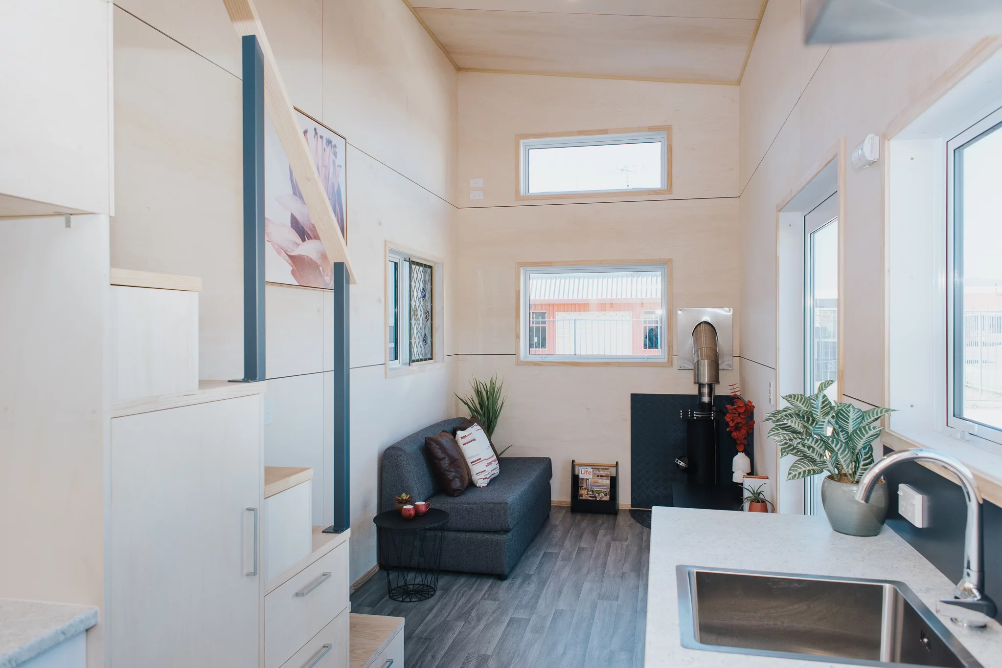 The Purple Palace's interior has been left unpainted to save money and this work will instead be carried out by the owner