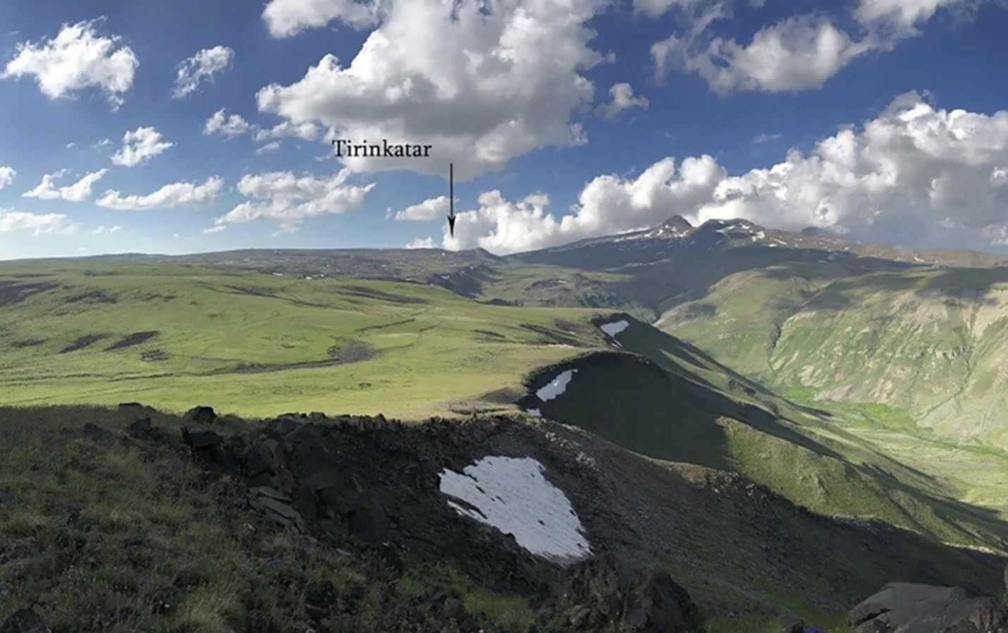 Location of Tiringtar on Mount Aragats, home to 12 Vishaps