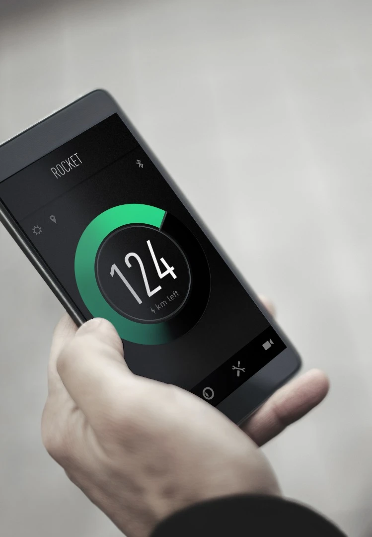 The accompanying app offers tracking, step-by-step directions to the scooter, security features and more