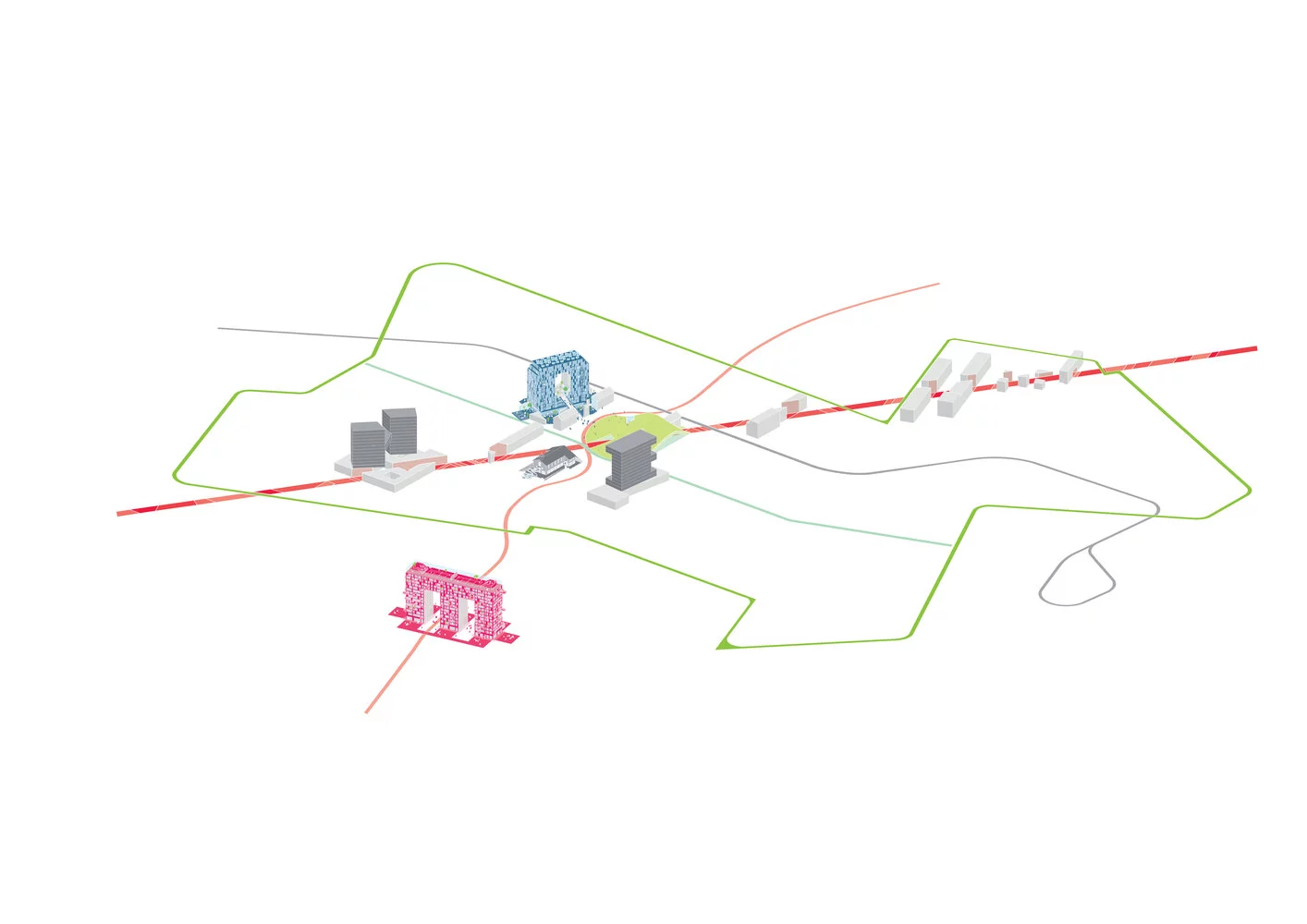 Architectural drawing of the Franklin Mitte project