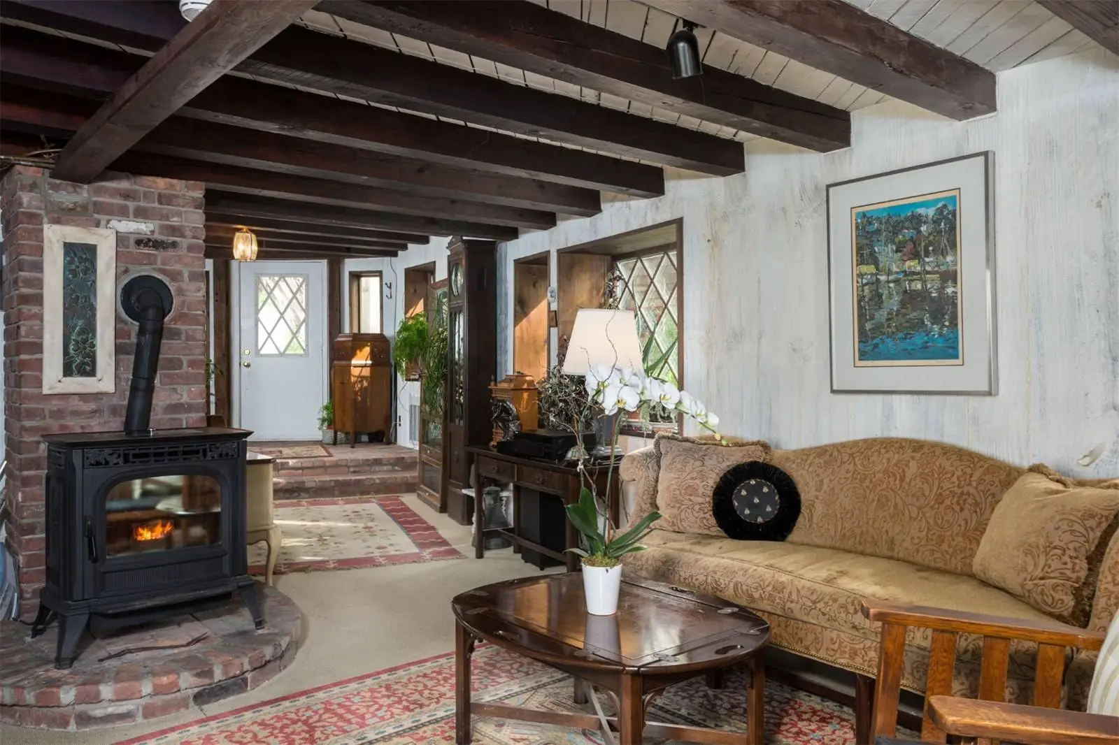 Living area inside the Tyringham Gingerbread House estate