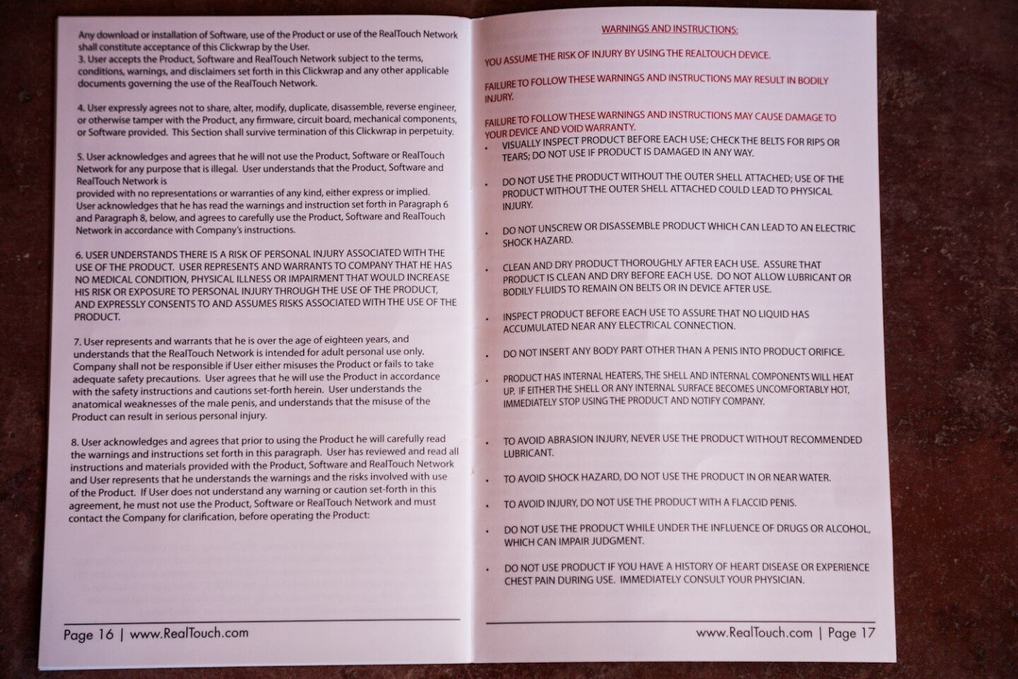 Two out of four total pages in the manual dedicated to making users fear for the safety of their "anatomically weak" penises