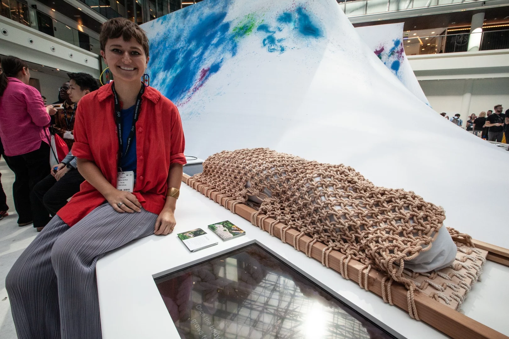 Shaina Garfield from New York's Pratt University with her biodegradable coffin