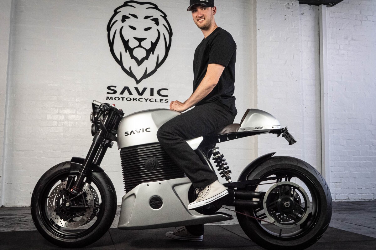 Dennis Savic aboard his latest Series C electric motorcycle prototype