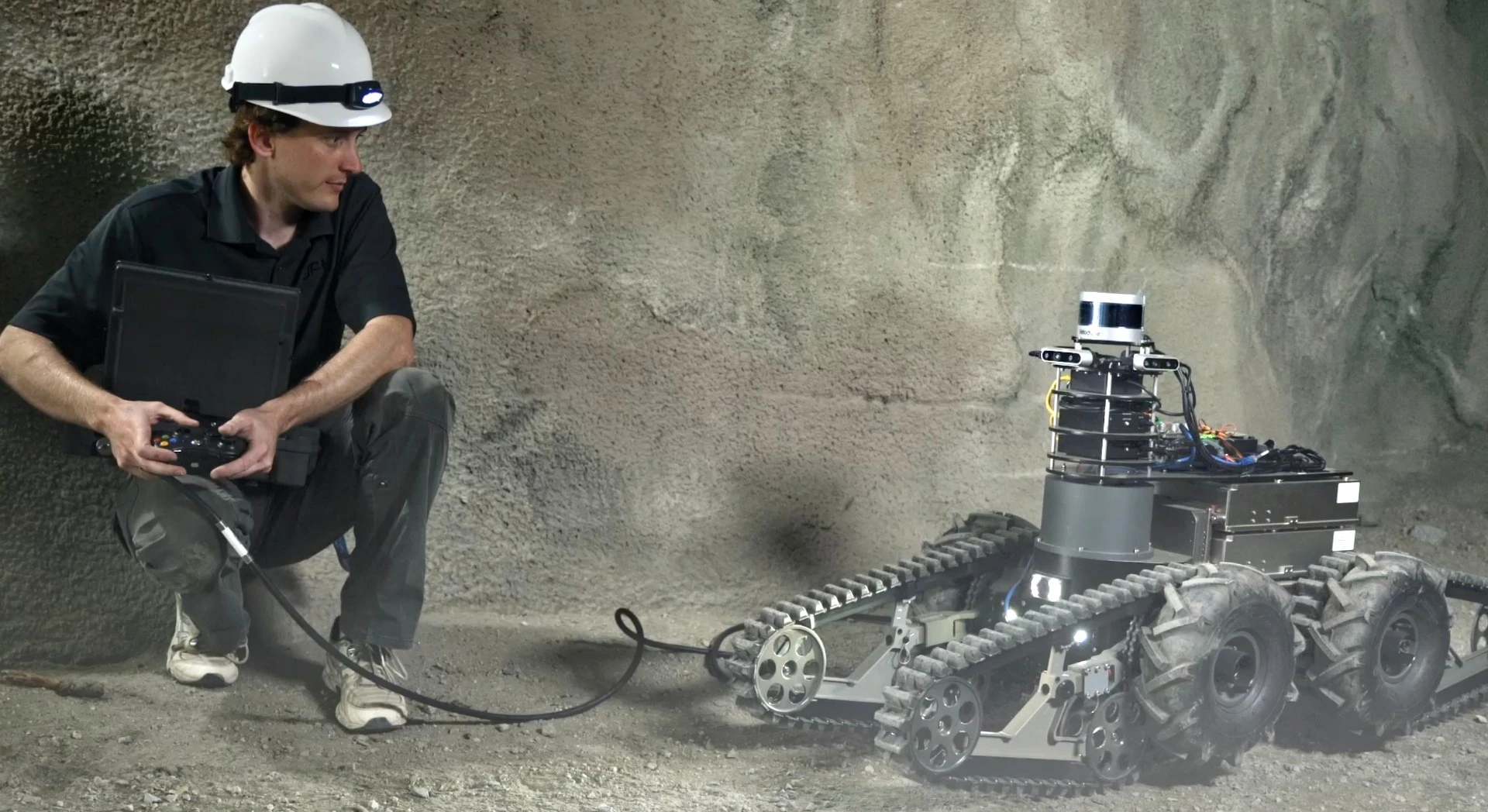 One of team CoSTAR's cave-exploring robots, which will be participating in the DARPA Subterranean Challenge this week