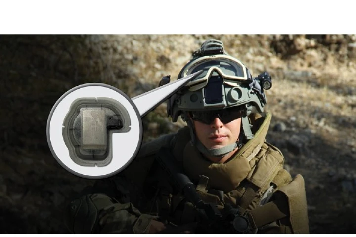 The Generation II HEADS helmet sensor indicates when soldiers have received a concussive blow to the head
