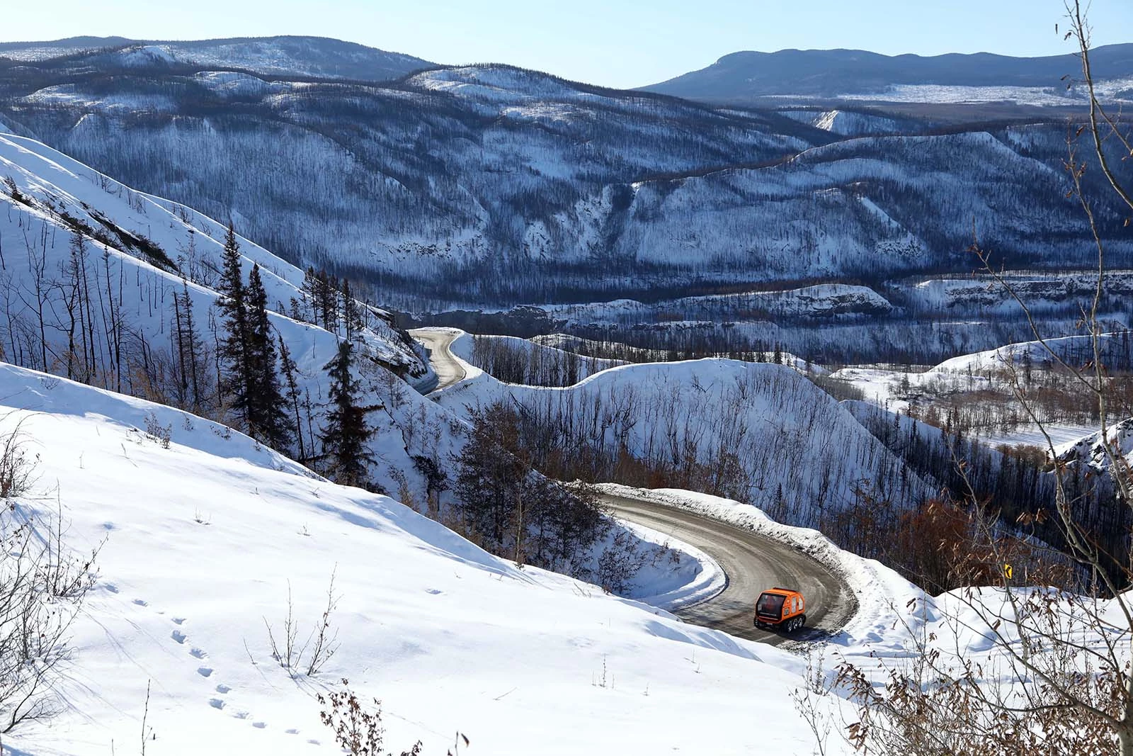 In Winter 2019, Venturi took the Antarctica to Canada for testing on the Telegraph Creek Road/Sarah Del Ban