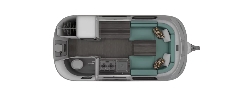 This Nest floor plan includes a convertible dinette up front