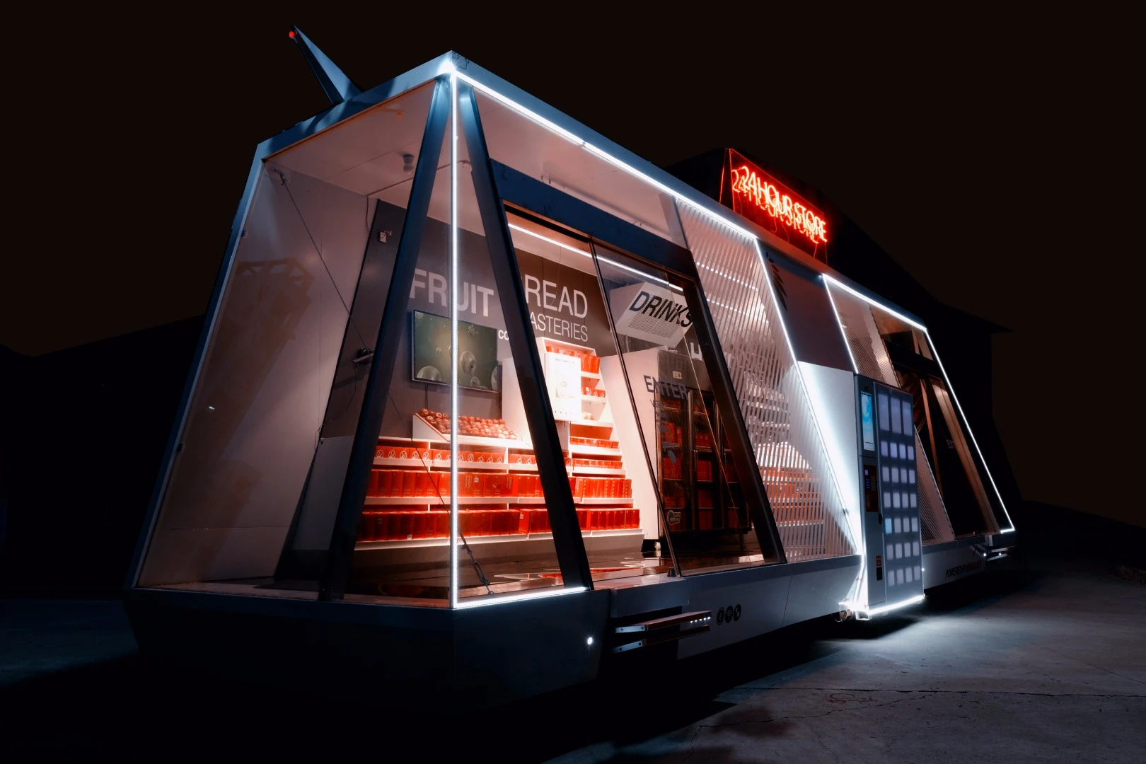 By moving Moby units around, customers will not have to travel too far for late-night snacks or groceries
