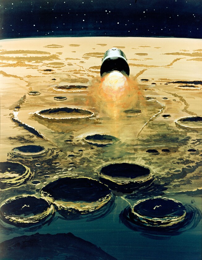 Artist's concept of Apollo 8 entering lunar orbit (Image: NASA)
