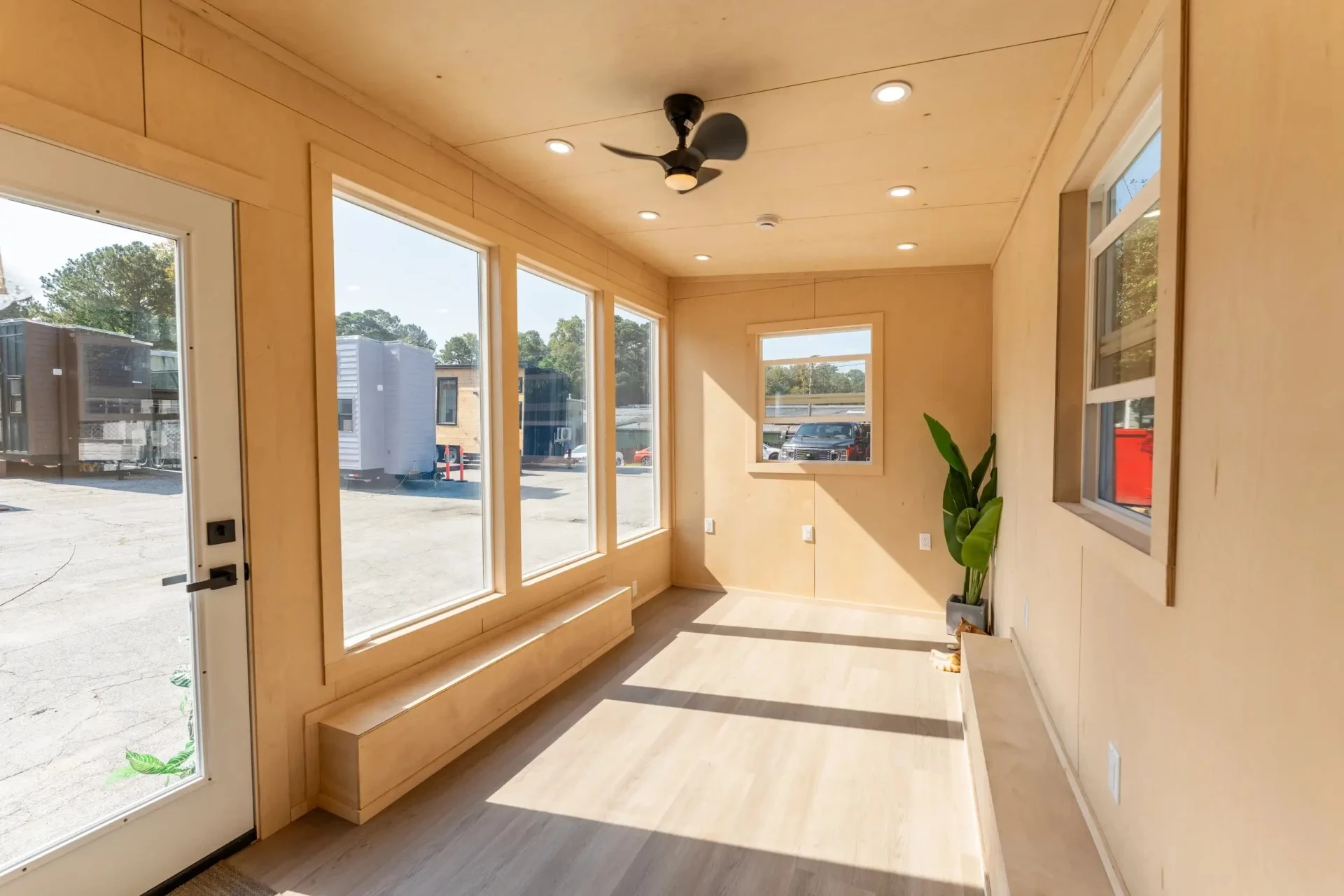 The tiny office, shown here without any furniture installed