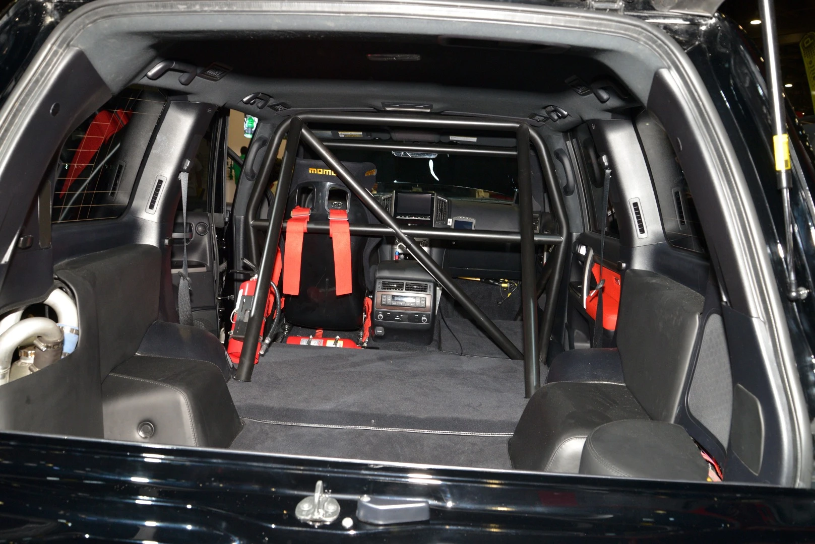 A peek at the stripped interior of the twin-turbo Land Speed Cruiser