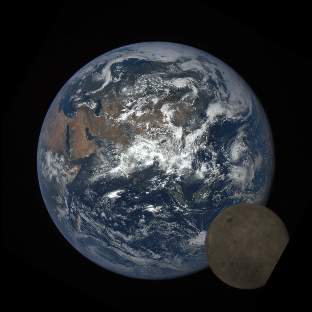 These stunning, and real, images were taken when the Moon passed between Earth and the DSCOVR imaging camera in 2016