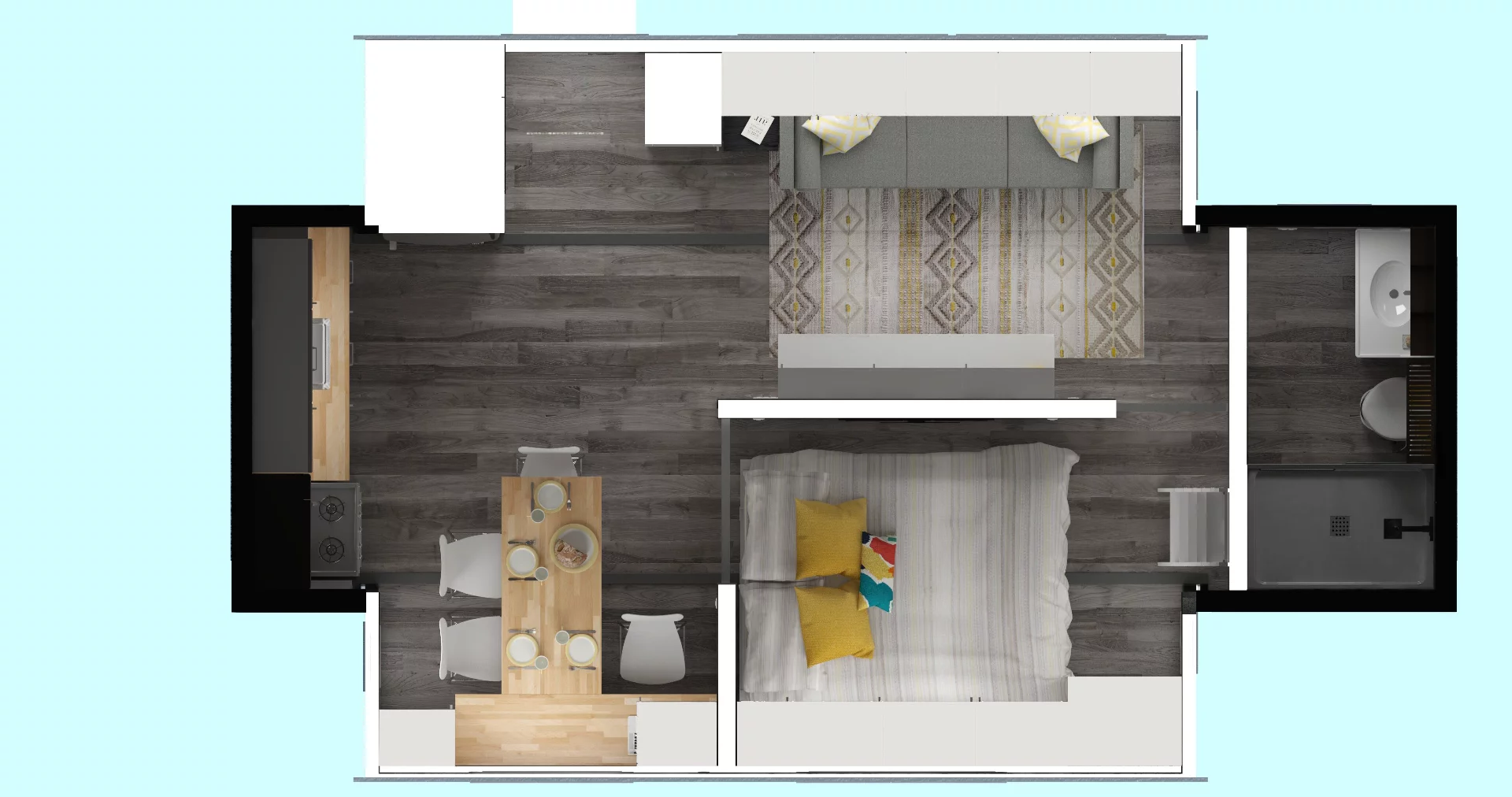 Floorplan of the Aurora tiny house