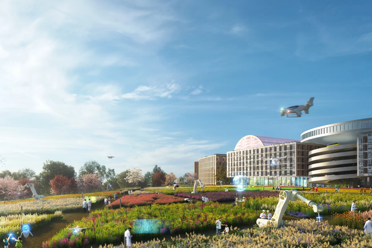 The Innovation Park Artificial Intelligence will feature significant landscaping, including meadows which will serve as test areas for agriculture-related AI research