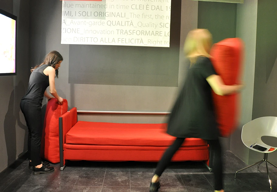 The cushions are removed to start the transformation