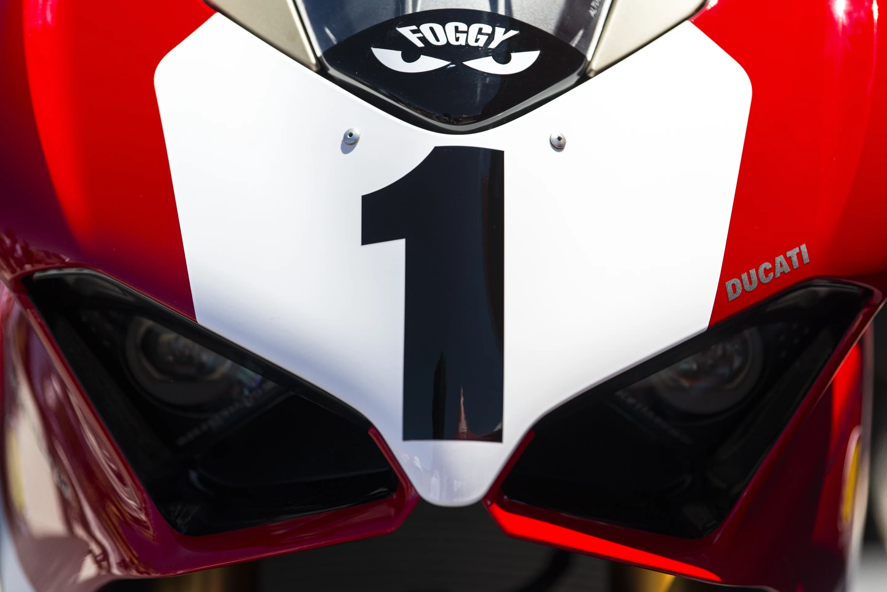 #1 race plates and Foggy logo stickers