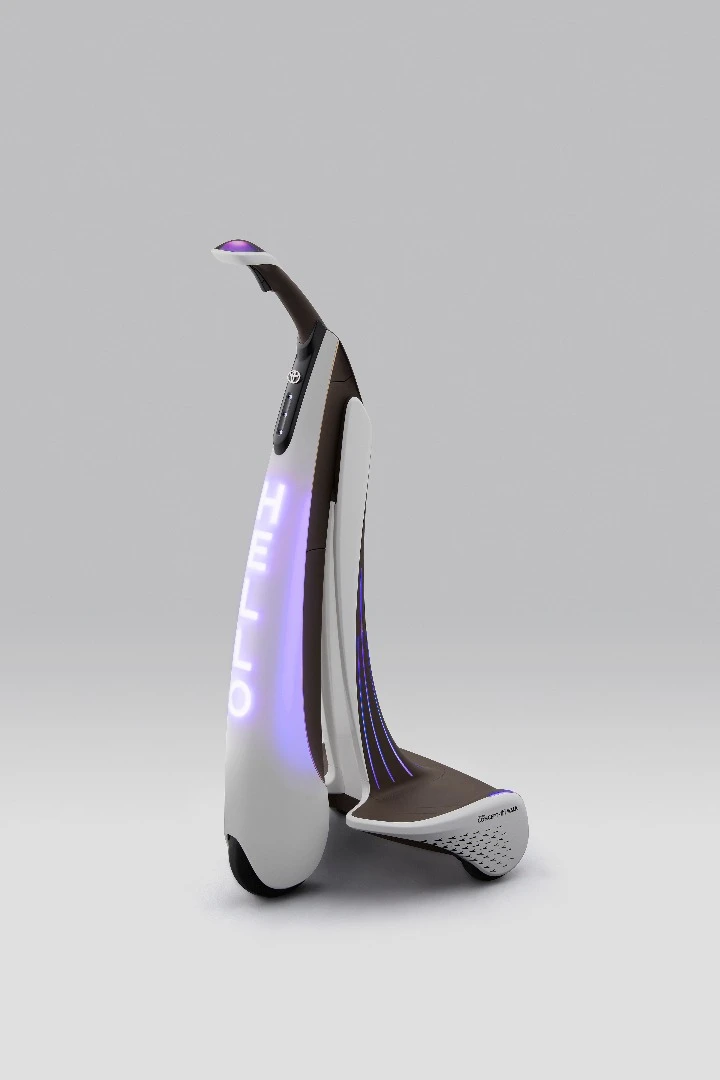 Toyota's Concept i Walk is a three-wheeled vehicle with a low-floor for easier hopping on and off